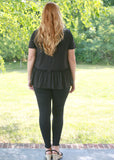 Curvy Peplum Ruffle Top (available in two colors)