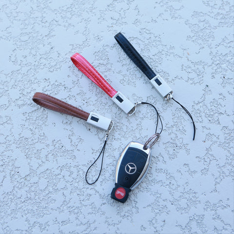 Micro USB Charging Cable Leather Keychains