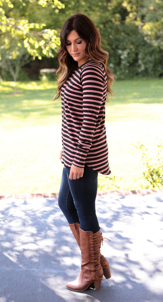 Classic Stripe Long Sleeve Tee (2 colors) – Lennon & Lace