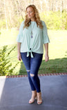 Ruffle Sleeve Tie Top (available in several colors)