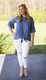 Ruffle Sleeve Tie Top (available in several colors)