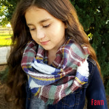 Kid's Plaid Infinity Scarves (available in several colors)